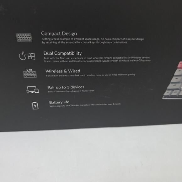 Keychron V6 Wired RGB Mechanical Keyboard, Hot-Swap, Knob, K Pro Red Switch - Picture 9 of 11